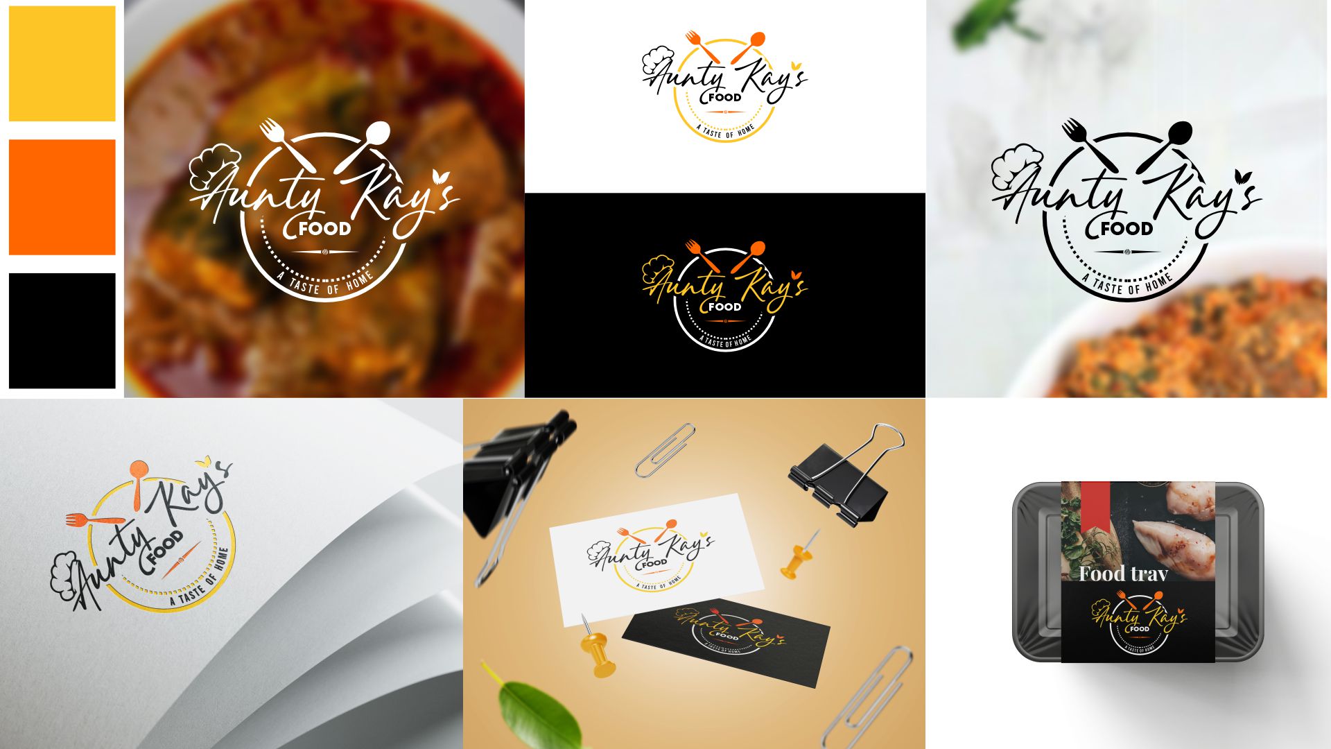 Aunty Kay's Food logo redesign showing colorful brand identity