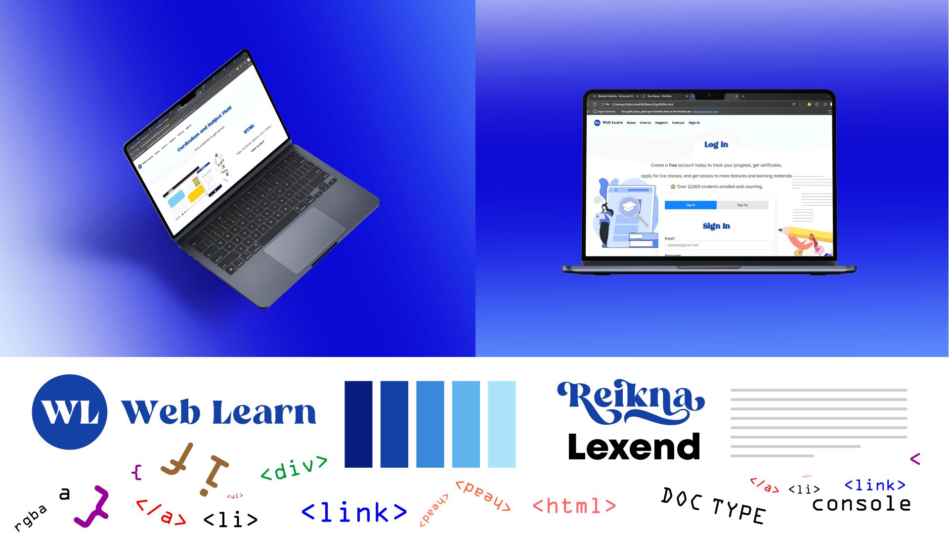 Web Learn educational platform web design interface